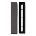 2-in-1 pen met metalen behuizing, potloodpunt én blauwe inkt kleur wit tweede weergave