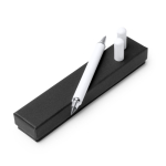 2-in-1 pen met metalen behuizing, potloodpunt én blauwe inkt kleur wit detailweergave 3