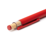 Matte balpen van gerecycled aluminium, blauwe inkt kleur rood detailweergave 2