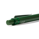 Balpen van gerecycled aluminium met details, blauwe inkt kleur zwart detailweergave 2