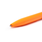 Balpen met metalen clip en bamboe drukknop, blauwe inkt kleur geel detailweergave 1