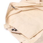 Katoenen tas met ritssluiting en bodemvouw 230 g/m2 detailweergave 1