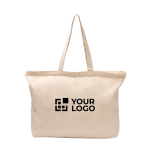 Katoenen tas met ritssluiting en bodemvouw 230 g/m2 hoofdweergave