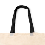 Tas van 100% katoen met lange gekleurde hengsels 140 g/m² kleur zwart detailweergave 2