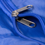 Opvouwbare sporttas van gerecycled plastic met rits kleur koningsblauw detailweergave 1