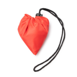 Opvouwbare boodschappentas van plastic met trekkoord kleur rood detailweergave 1