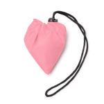 Opvouwbare boodschappentas van plastic met trekkoord kleur roze detailweergave 1