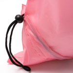 Opvouwbare boodschappentas van plastic met trekkoord kleur roze detailweergave 3