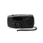 Multifunctionele noodradio met zaklamp en SOS-sirene 2000mAh kleur zwart tweede weergave