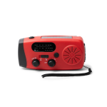 Multifunctionele noodradio met zaklamp en SOS-sirene 2000mAh kleur rood tweede weergave