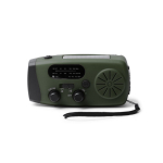 Multifunctionele noodradio met zaklamp en SOS-sirene 2000mAh kleur donkergroen tweede weergave