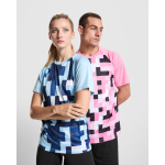 Unisex technisch polyester T-shirt 150 g/m² Roly Direct Ventor kleur rose paztel detailweergave 3