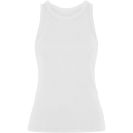 Dames tanktop in ribbreisel 270 g/m² Roly Direct Dribe kleur wit eerste gebruiksweergave