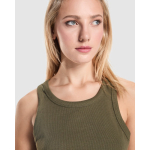 Dames tanktop in ribbreisel 270 g/m² Roly Direct Dribe kleur miliair groen detailweergave 3