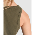 Dames tanktop in ribbreisel 270 g/m² Roly Direct Dribe kleur miliair groen detailweergave 4
