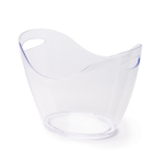 Transparante ijsemmer met handgrepen van stevig kunststof 4L kleur doorzichtig eerste gebruiksweergave