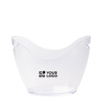 Transparante ijsemmer met handgrepen van stevig kunststof 4L hoofdweergave