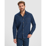 Denim katoenen stretch overhemd 210 g/m² Roly Direct Lujan kleur jeans blauw eerste gebruiksweergave