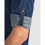 Denim katoenen stretch overhemd 210 g/m² Roly Direct Lujan kleur jeans blauw detailweergave 3