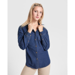 Dames spijkerblouse van katoen 210 g/m² Roly Direct Lujan kleur jeans blauw detailweergave 1