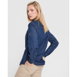 Dames spijkerblouse van katoen 210 g/m² Roly Direct Lujan kleur jeans blauw detailweergave 4