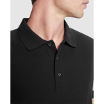 Unisex polo met korte mouwen en hoge zichtbaarheid 220 g/m2 kleur zwart detailweergave 5
