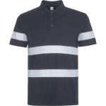 Unisex polo met korte mouwen en hoge zichtbaarheid 220 g/m2 kleur zwart eerste gebruiksweergave