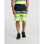 Tweekleurige unisex veiligheidsbermuda 210 g/m² Roly Lada kleur marineblauw eerste gebruiksweergave