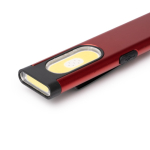 Ultraplatte dubbele zaklamp met magneet en clip, 3 standen kleur rood detailweergave 1