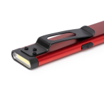 Ultraplatte dubbele zaklamp met magneet en clip, 3 standen kleur rood detailweergave 3