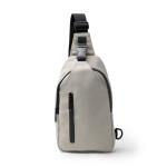 Crossbodytas van katoen met ritsen en verstelbare band kleur beige tweede weergave