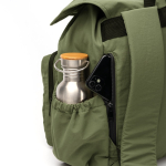 Nylon rugzak met ruim compartiment en koordsluiting PC 15'' kleur donkergroen detailweergave 1