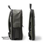 Laptoprugzak van synthetisch leer met dubbel compartiment 15'' kleur donkergroen derde weergave