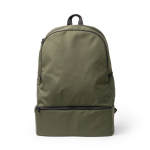 Ecologische sportrugzak met stevige schoenenvak en voorvak kleur donkergroen tweede weergave