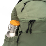 Nylon rugzak met zijvakken voor flessen 10” kleur donkergroen detailweergave 1