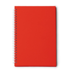 A5-notitieblok met ringband van plastic met ruitjespapier kleur rood tweede weergave