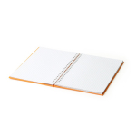 A5-notitieblok met ringband van plastic met ruitjespapier kleur geel detailweergave 2