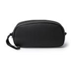 Toilettas van synthetisch leer met compartimenten en rits kleur zwart tweede weergave