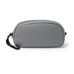 Toilettas van synthetisch leer met compartimenten en rits kleur grijs tweede weergave