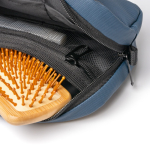 Toilettas van synthetisch leer met compartimenten en rits kleur marineblauw detailweergave 1