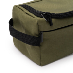 Ecologische toilettas met binnenvak van gaas en zijlus kleur donkergroen detailweergave 1