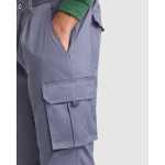 Unisex polyester broek met veel zakken 140 g/m² Roly Direct Warmor kleur taupe grijs detailweergave 5