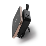 3-in-1 powerbank met draadloos snelladen 15W 10.000 mAh kleur zwart detailweergave 1