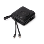 3-in-1 powerbank met draadloos snelladen 15W 10.000 mAh kleur zwart detailweergave 2