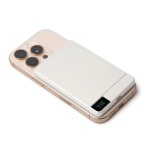 Magnetische powerbank van aluminium met snelladen 5.000 mAh kleur rood detailweergave 2