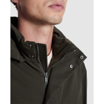 Unisex 3/4 parka met afneembare capuchon en rits Roly Direct Dome kleur zwart detailweergave 4