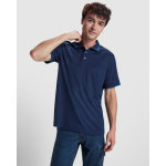 Technische polo met korte mouwen en rib 200 g/m2 Roly Direct Sian kleur koningsblauw detailweergave 1