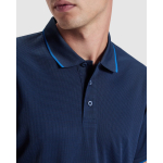 Technische polo met korte mouwen en rib 200 g/m2 Roly Direct Sian kleur koningsblauw detailweergave 3