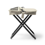 Compacte opvouwbare polyester stoel met hoes en zakken kleur beige tweede weergave