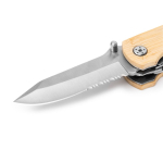 5-in-1 multitool met bamboe behuizing en roestvrij staal kleur naturel detailweergave 2